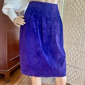 Gorgeous Purple Suede Skirt, vintage Lord & Taylor